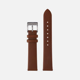 16/18/20mm Non-Stitched Leather Strap - Brown