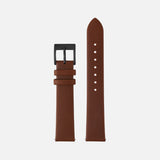 16/18/20mm Non-Stitched Leather Strap - Brown