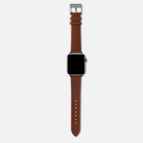 16/18/20mm Non-Stitched Leather Strap - Brown