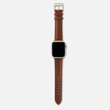 16/18/20mm Stitched Leather Strap - Brown