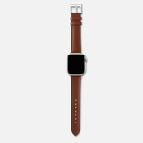 16/18/20mm Stitched Leather Strap - Brown