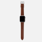 16/18/20mm Non-Stitched Leather Strap - Brown