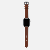 16/18/20mm Non-Stitched Leather Strap - Brown